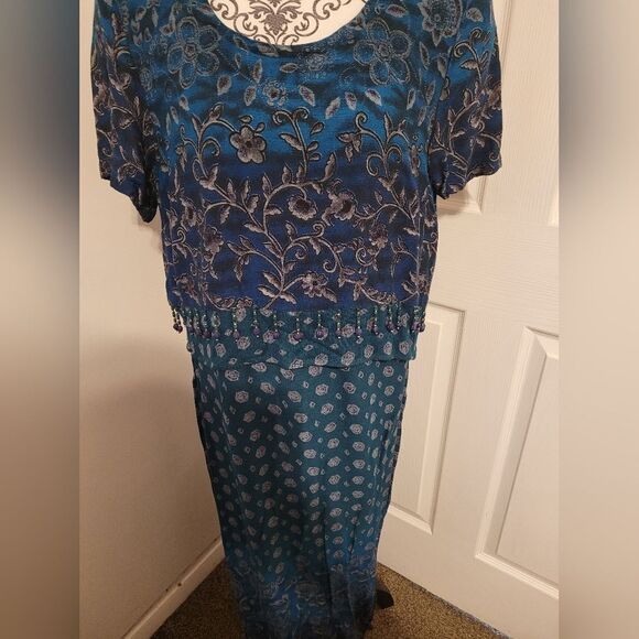 NWT Karin Stevens‎ beaded floral maxi dress - Picture 4 of 8